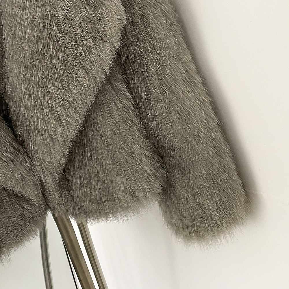 OFTBUY Luxury Short Natural Fox Fur Jacket Female New Autumn Winter Warm Top Clothes Women Weaving Thick Fluffy Real Fur Coat