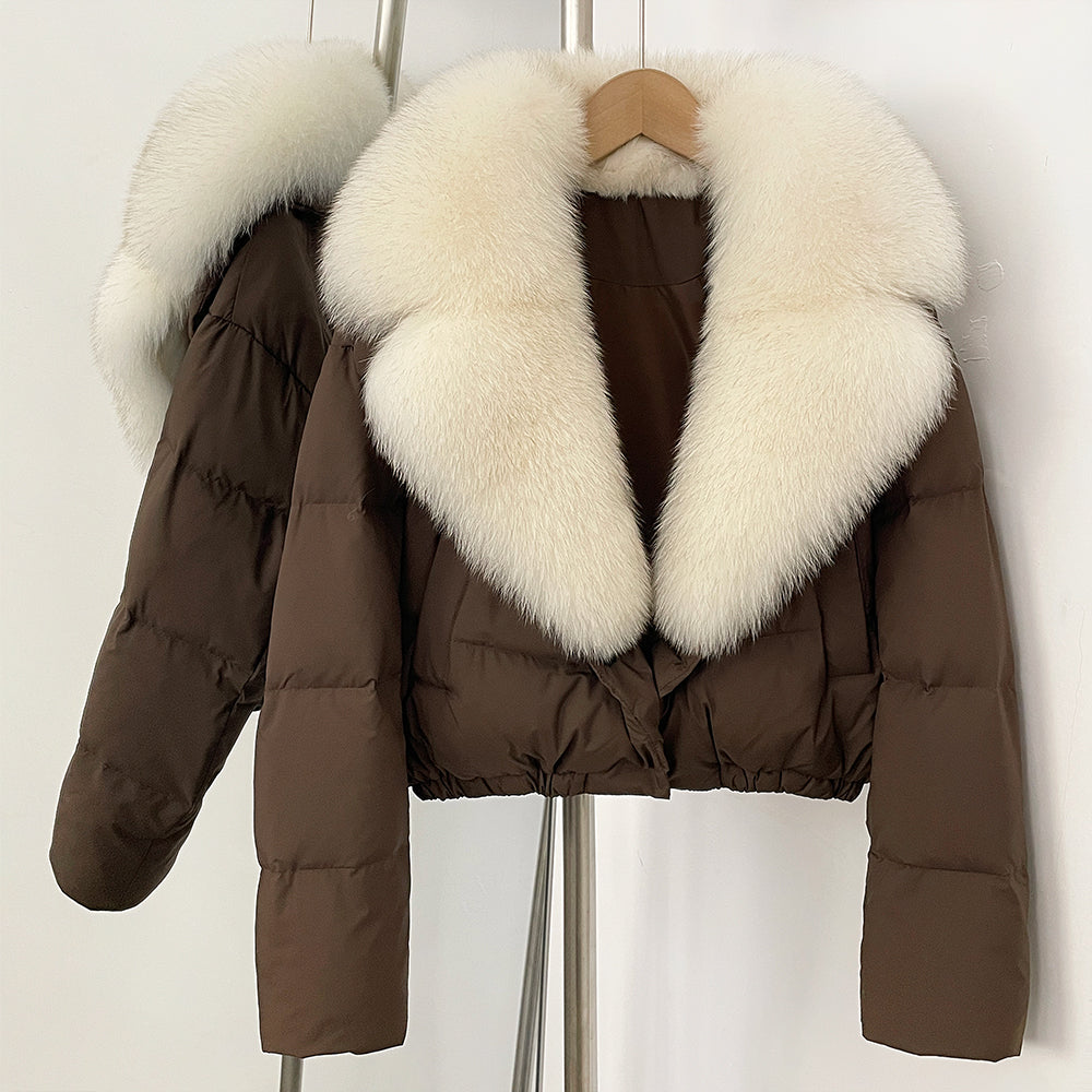 OFTBUY New Autumn Winter Thickened Warm Clothes Women Short Real Fox Fur Collar Down Coat Female Natural Fur Down Puffer Jacket