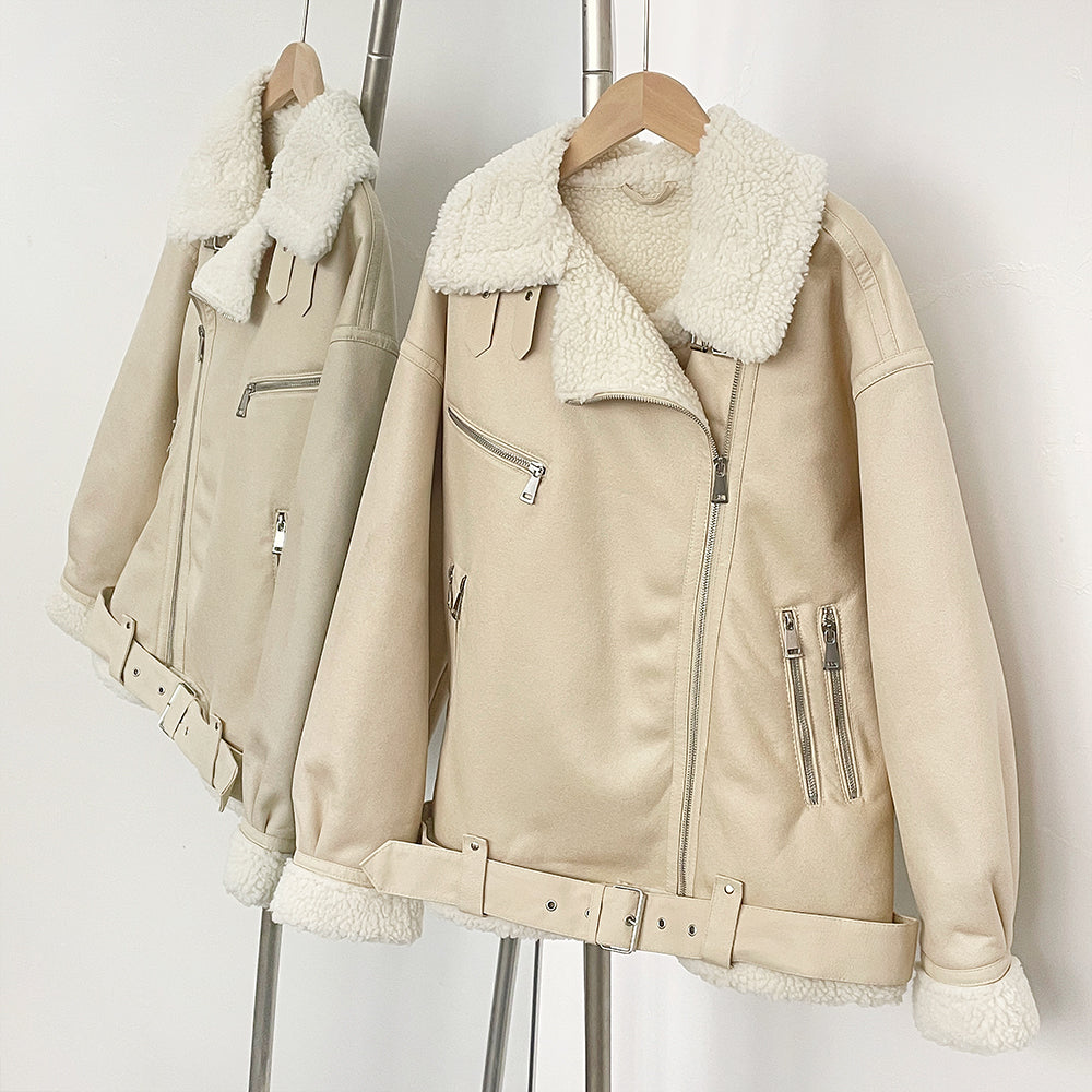 OFTBUY Warm Thick Double-sided Long-sleeved Suede Jacket Clothing Autumn Winter New in Coat and Jacket European-style Women's