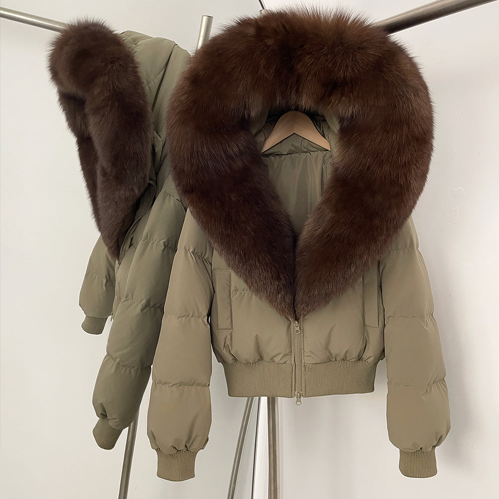 OFTBUY New Warm Thickened Autumn Winter Coat Women Short Real Fox Fur Duck Down Clothes for Women Natural Fur Puffer Coat Female