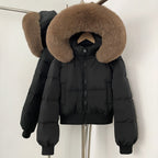 OFTBUY New Winter Short Hooded Top Down Clothes Women Fashion Natural Fox Fur Duck Down Coat Thickened Warm Puffer Jacket Female