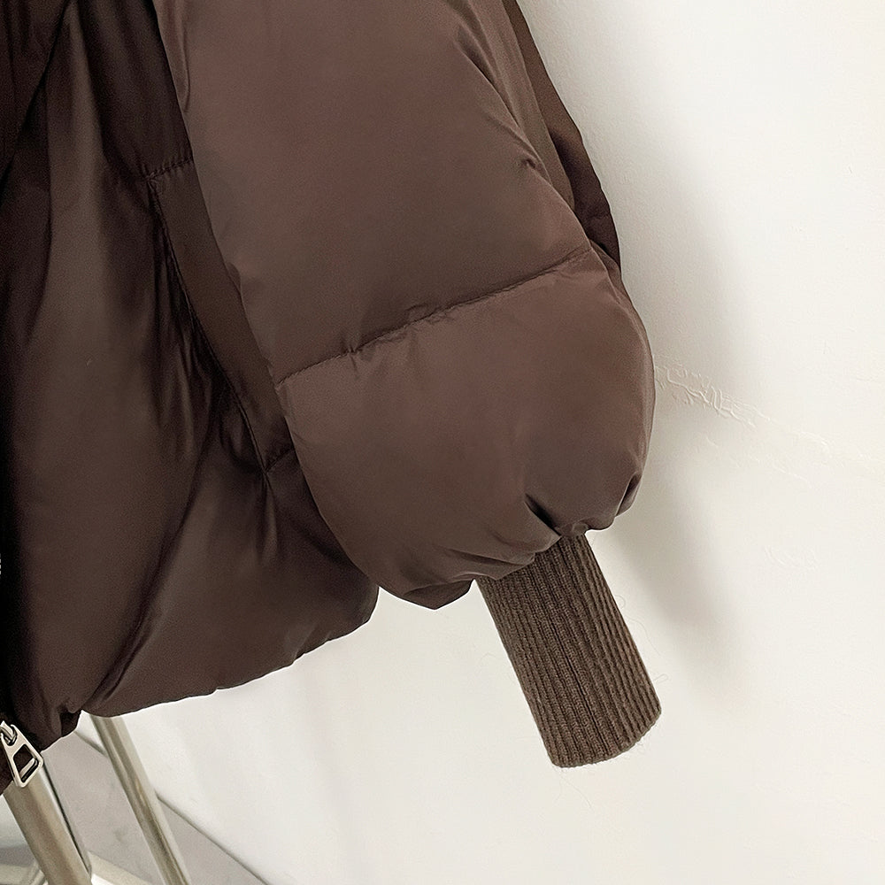 OFTBUY New Puffy Sleeve Warm Loose Puffer Jacket Winter Luxury Outerwear Women's Duck Down Jacket with Large Real Fox Fur Collar