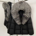 OFTBUY Big Real Fox Fur Collar Duck Down Coat Female New Winter Hooded Warm Down Clothes Women Natural Raccoon Fur Puffer Jacket