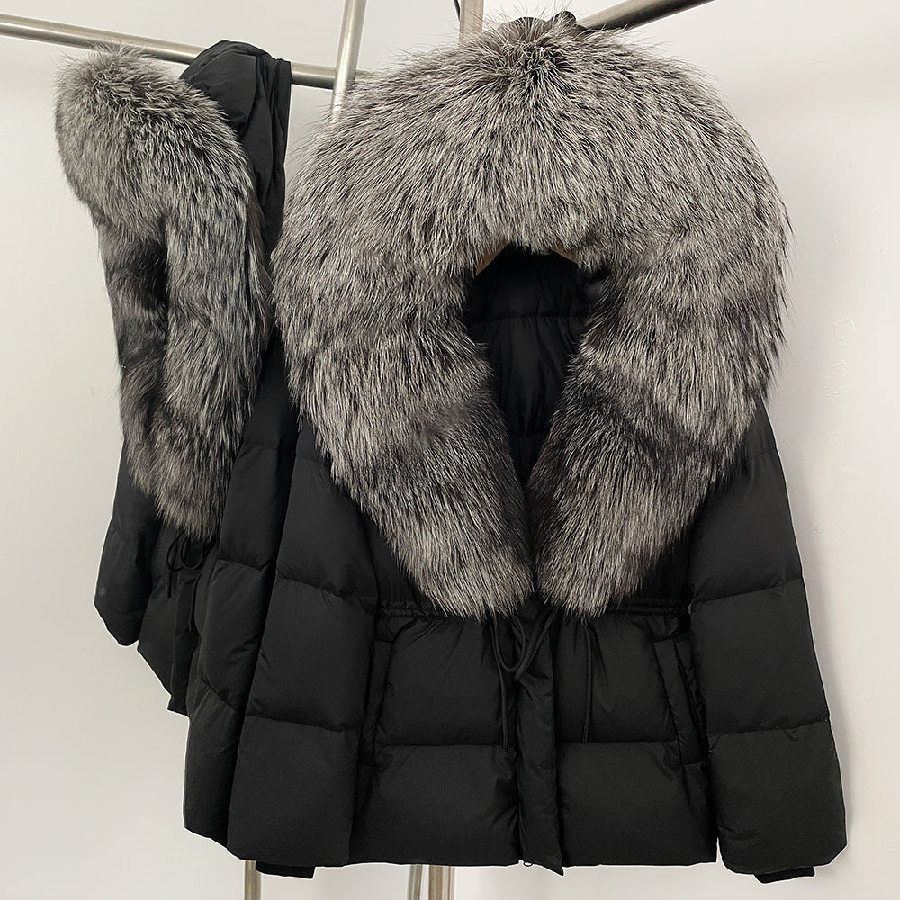 OFTBUY Big Real Fox Fur Collar Duck Down Coat Female New Winter Hooded Warm Down Clothes Women Natural Raccoon Fur Puffer Jacket