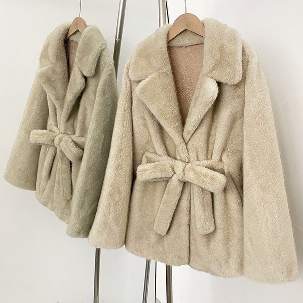 OFTBUY New Autumn Winter Faux Fur Top Clothing Women Long Sleeve Fake Fur Jacket Female Fahsion Thick Warm Artificial Fur Coat