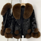 OFTBUY New Winter Thickened Warm Clothes Womwn Short Real Fox Fur Collar Jacket Female Luxury Natural Mink Fur Coat Outerwear