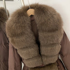 OFTBUY Big Natural Fox Fur Collar Puffer Jacket Female New Autumn Winter Thick Warm Clothes Women Fluffy Real Fur Duck Down Coat