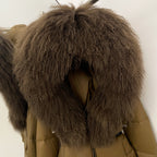 OFTBUY New Belted Luxury Warm Winter Women's Puffer Jacket with Real Mongolia Sheep Fur Collar Outerwear Duck Dowm Coat Female
