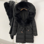 OFTBUY New Winter Genuine Fox Fur Hooded Puffer Coat Women Women's White Duck Down Jacket Outerwear Female Fashion Parkas