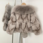 OFTBUY New Arrival Women Real Natural Fox Fur Coats Autumn Winter Wholeskin Fox Fur Short Jacket Warm Real Fox Fur Overcoats