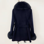 OFTBUY Short Real Fox Fur Wool Coat New Autumn Winter Clothes Women Fashion Natural Fur Woolen Jacket Female Tassel Overcoat