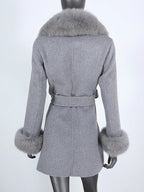 OFTBUY Double-sided Wool Coat Female New Autumn Winter Real Fox Fur Clothes Women Detachable Fur Cuffs Woolen Cashmere Jacket