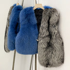 OFTBUY Spelling Sleeveless Real Raccoon Fur Waistcoat Jacket Women Fashion Thick Warm Outwaer Natural Fox Fur Vest Coat Female