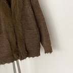 OFTBUY New Spring Autumn Knitting Clothes Women Knitted Long Sleeves Sweater Coat Female Fashion Real Fox Fur Cardigan Jacket