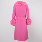 OFTBUY Winter Jacket Women Long Natural Wool Blends Cashmere Real Fur Coat Double Breasted Belt Warm Streetwear New Fashion