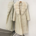 OFTBUY Real Fox Fur Collar Fluffy Puffer Jacket Female New Long Winter Down Clothing Women Thickened Warm White Duck Down Coat