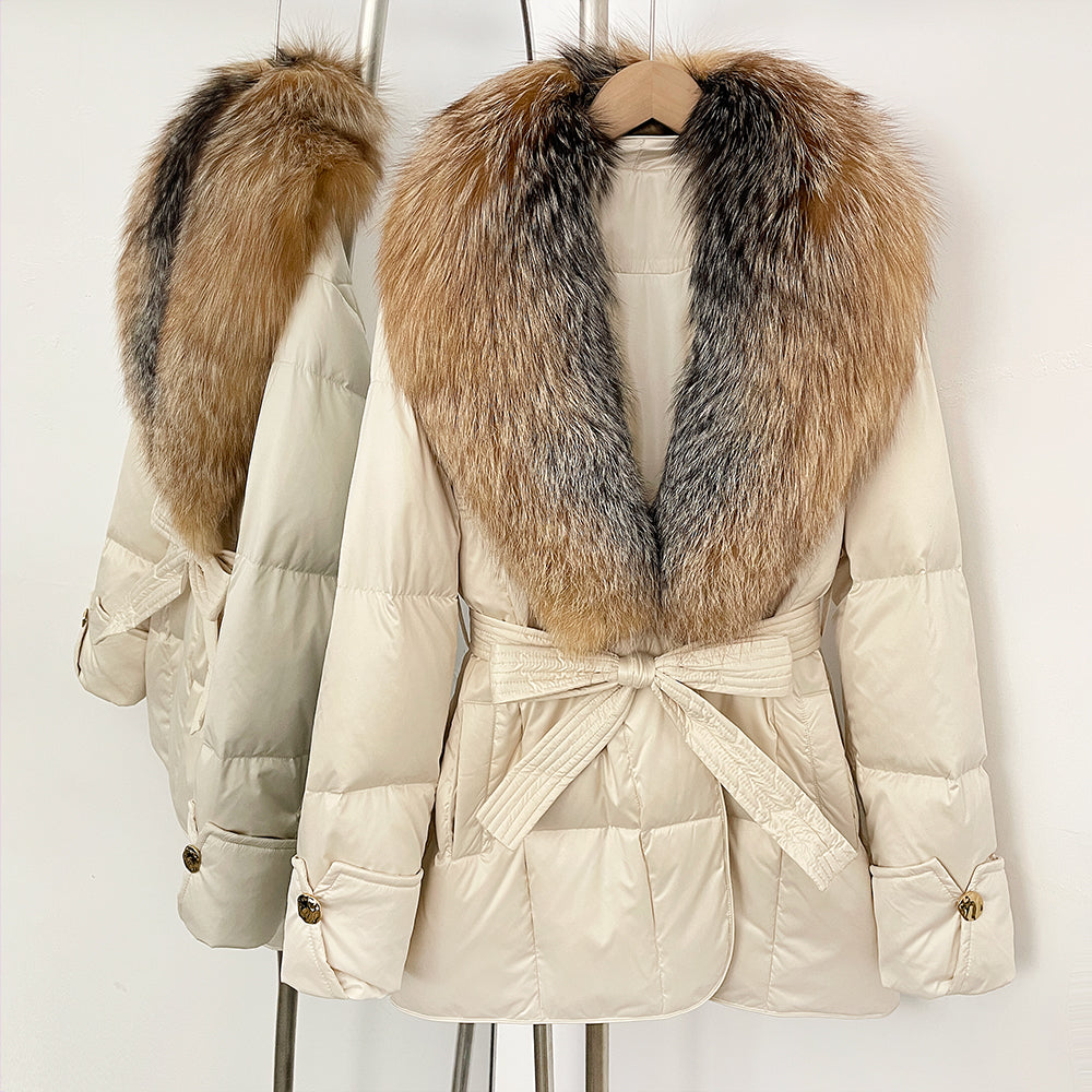 OFTBUY New Women's Winter Down Jacket Real Fox Fur Outer Clothes Female Luxury Duck Down Jacket Feather Coats and Parkas
