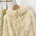 OFTBUY Women's Real Rex Rabbit Fur Vest Stand Collar Zipper Natural Fur Waistcoat Female New Autumn Winter Luxury Outerwear Lady