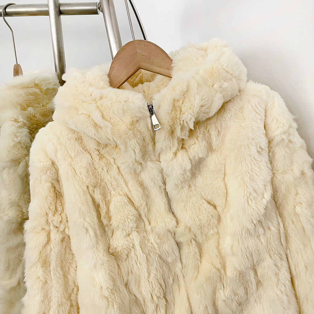 OFTBUY Women's Real Rex Rabbit Fur Vest Stand Collar Zipper Natural Fur Waistcoat Female New Autumn Winter Luxury Outerwear Lady