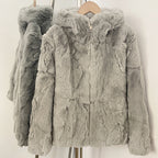 OFTBUY Women's Real Rex Rabbit Fur Vest Stand Collar Zipper Natural Fur Waistcoat Female New Autumn Winter Luxury Outerwear Lady