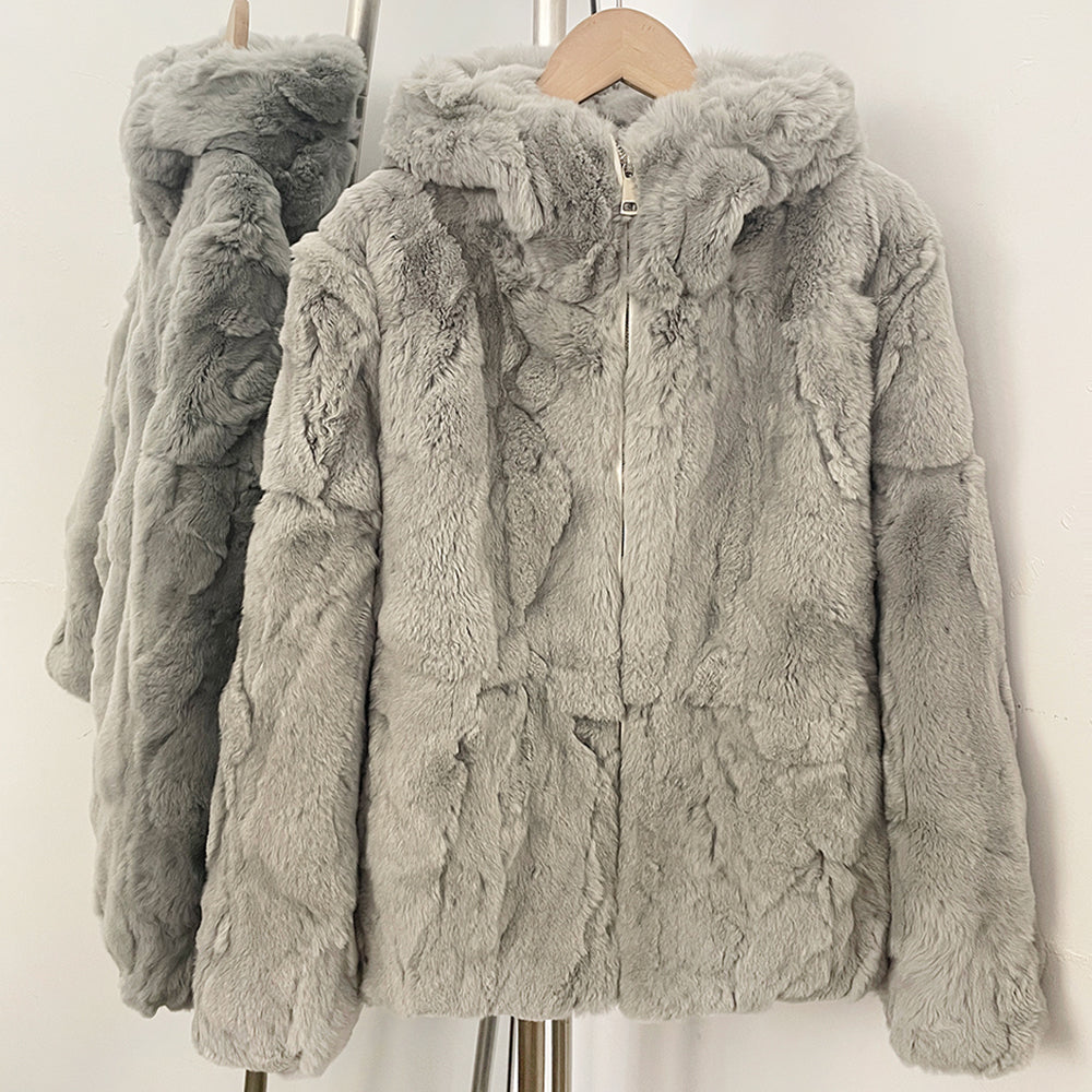 OFTBUY Women's Real Rex Rabbit Fur Vest Stand Collar Zipper Natural Fur Waistcoat Female New Autumn Winter Luxury Outerwear Lady