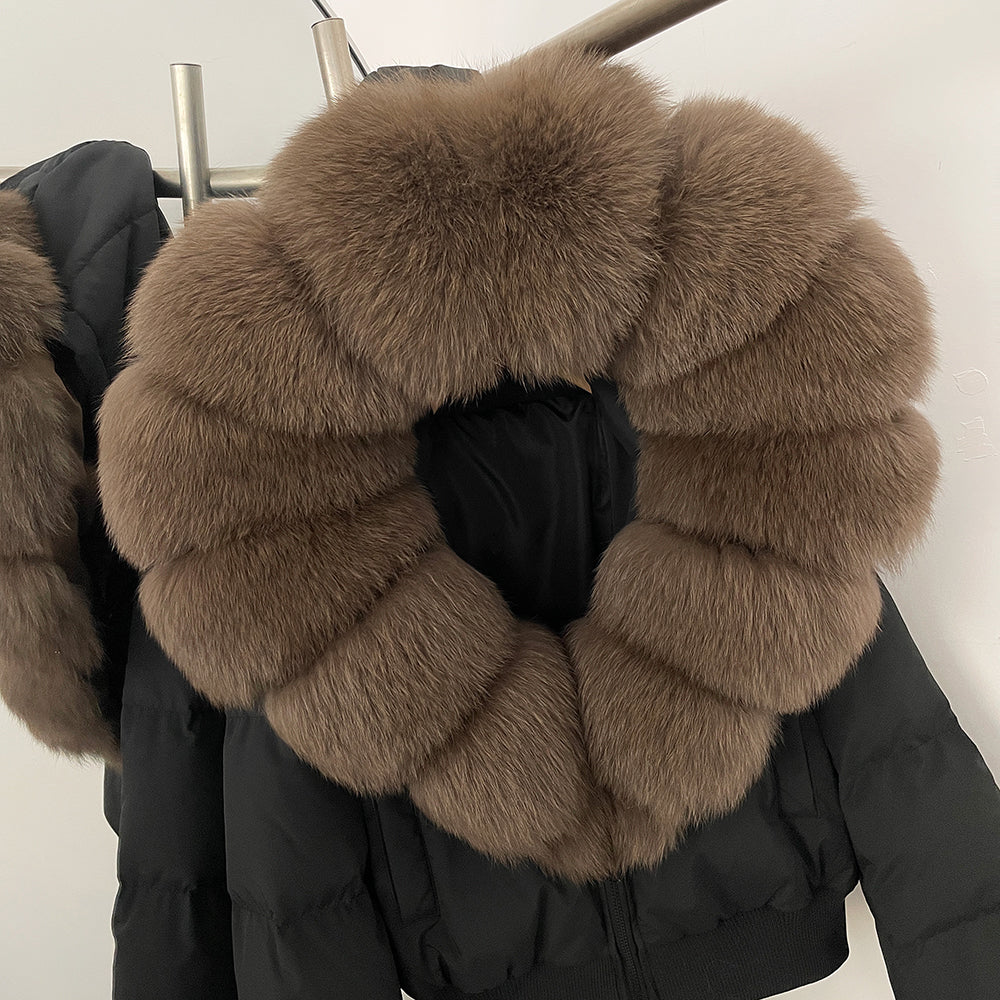 OFTBUY New Warm Thickened Autumn Winter Coat Women Short Real Fox Fur Duck Down Clothes for Women Natural Fur Puffer Coat Female