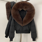 OFTBUY New Warm Thickened Autumn Winter Coat Women Short Real Fox Fur Duck Down Clothes for Women Natural Fur Puffer Coat Female