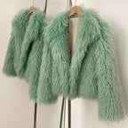 OFTBUY Wholesale Faux Fur Coat Female Artificial Mongolian Sheep Fur Fluffy Jacket Women New Winter Thickened Warm Outerwear Lady