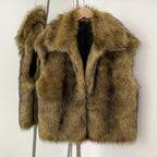 OFTBUY Factory Faux Fur Waistcoat Female New Winter Sleeveless Fake Fur Clothes Women Warm Thick Artificial Raccoon Fur Vest Coat
