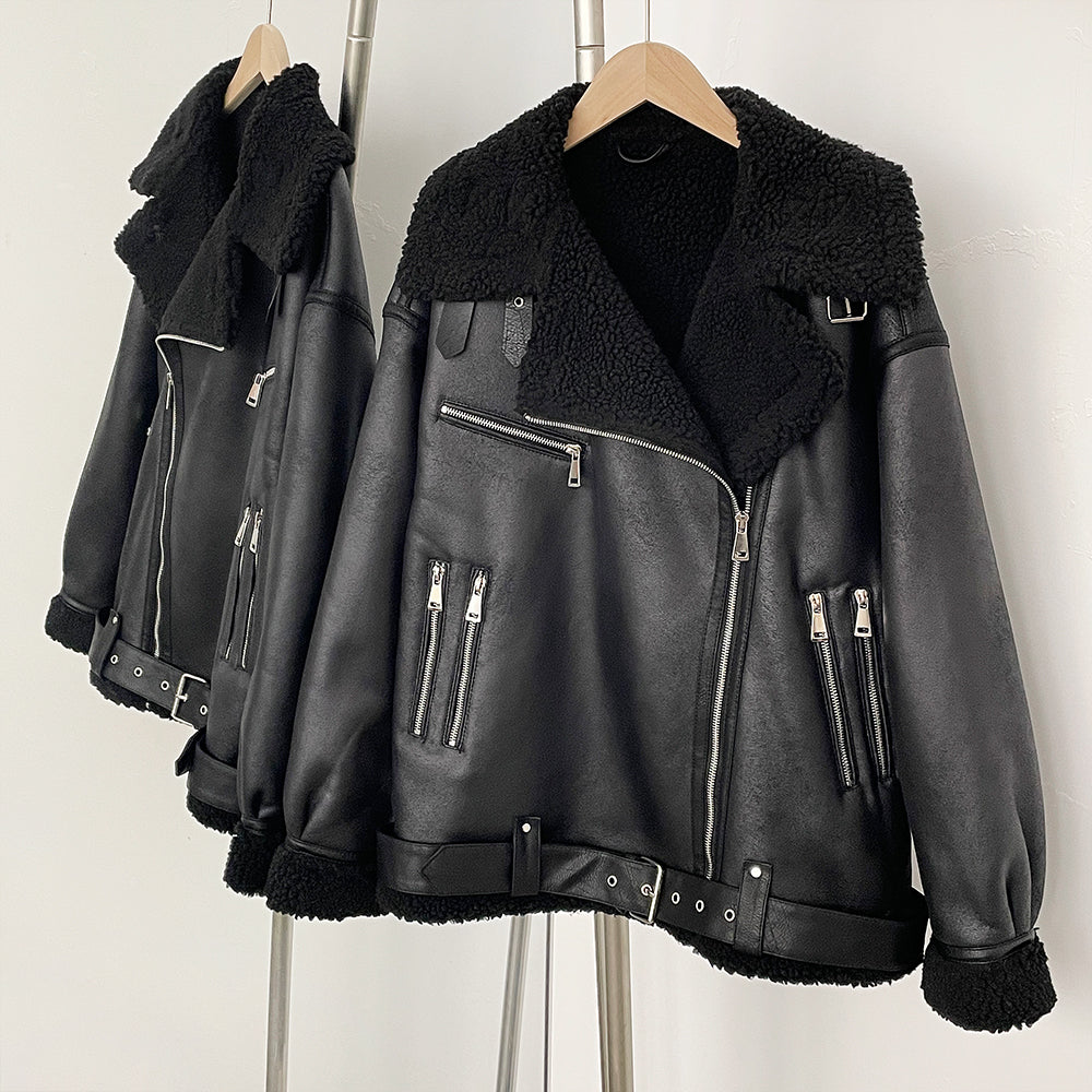 OFTBUY Warm Thick Double-sided Long-sleeved Suede Jacket Clothing Autumn Winter New in Coat and Jacket European-style Women's