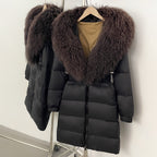 OFTBUY Warm Long Puffer Jacket Female New Winter Clothes Women Fashion Luxury Duck Down Coat with Real Mongolia Sheep Fur Collar