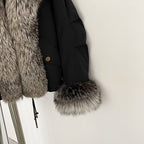 OFTBUY Fashion Warm White Duck Down Real Fur Top Clothes Female Big Natural Fox Fur Collar Coat New Autumn Winter Jacket Women