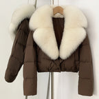 OFTBUY New Autumn Winter Thickened Warm Clothes Women Short Real Fox Fur Collar Down Coat Female Natural Fur Down Puffer Jacket
