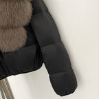 OFTBUY New Puffer Jacket Women with Large Natural Fox Fur Collar Short Fluffy Thick Parkas Female 90% White Duck Down Coat Lady
