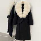 OFTBUY Real Fox Fur Collar Fluffy Puffer Jacket Female New Long Winter Down Clothing Women Thickened Warm White Duck Down Coat