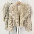 OFTBUY Warm Thicken Luxury Outerwear New Winter Clothes Female Women's Cozy Faux Mongolian Fur Short Coat Teddy Faux Fur Jacket