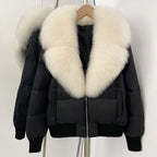 OFTBUY Zipper Luxury Warm Winter New Women's Puffer Jacket with Real Fox Fur Collar Fashion Outerwear Duck Down Coat Female