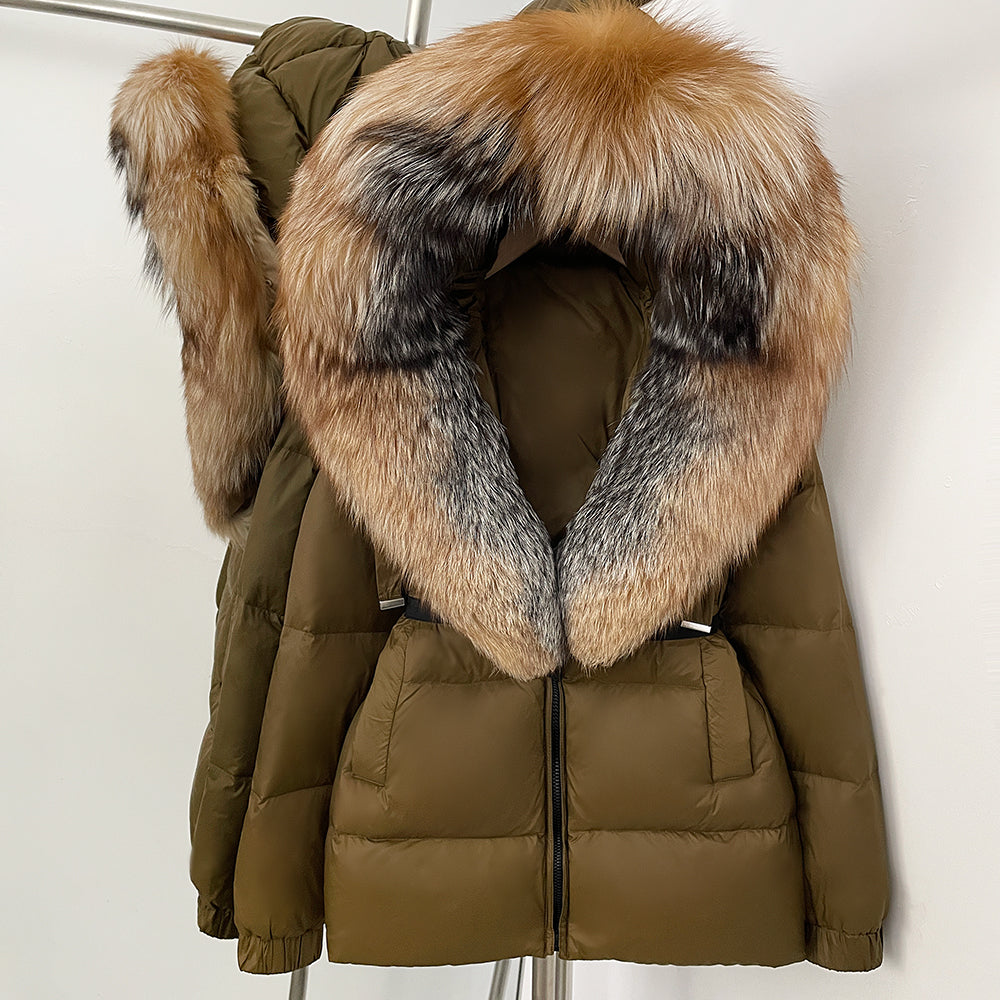 OFTBUY New Winter Clothing Puffer Jacket Women Parkas Waterproof Real Fox Fur Hooded Thick Warm 90% White Duck Down Coat Female