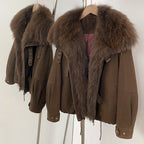 OFTBUY 100% Cotton Natural Fur Duck Down Coat Female New Winter Thick Warm Clothes Women Loose Real Fox Fur Puffer Jacket Lady