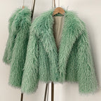OFTBUY Wholesale Faux Fur Coat Female Artificial Mongolian Sheep Fur Fluffy Jacket Women New Winter Thickened Warm Outerwear Lady
