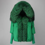 OFTBUY Hooded Natural Thick Winter Jacket Women Outerwear Real Fox Fur Coat Woman Warm Loose Oversize Duck Down Coat Streetwear