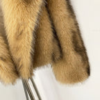 OFTBUY Luxury Oversized Lapel Faux Fur Jacket - Premium Vegan Fur Short Coat for Winter Glamour