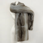 OFTBUY Luxury Long-Line Faux Fur Gilet - Premium Vegan Fox Fur Sleeveless Overcoat with Oversized Shawl Collar