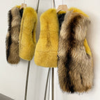 OFTBUY Spelling Sleeveless Real Raccoon Fur Waistcoat Jacket Women Fashion Thick Warm Outwaer Natural Fox Fur Vest Coat Female