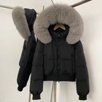 OFTBUY New Winter Short Hooded Top Down Clothes Women Fashion Natural Fox Fur Duck Down Coat Thickened Warm Puffer Jacket Female