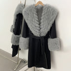 OFTBUY Long Wool Coat Female New Autumn Winter Real Fox Fur Top Clothes Women Thick Warm Natural Fur Double-sided Woolen Jacket