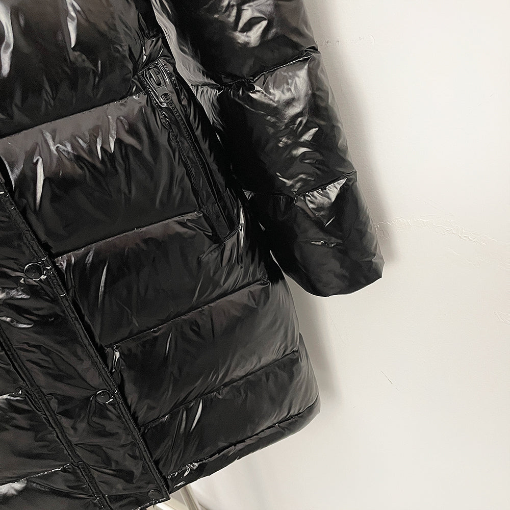 OFTBUY New Hood Collar Luxury Warm Winter Women's Shiny Puffer Jacket with Real Raccoon Fox Fur Outerwear Duck Down Coat Female