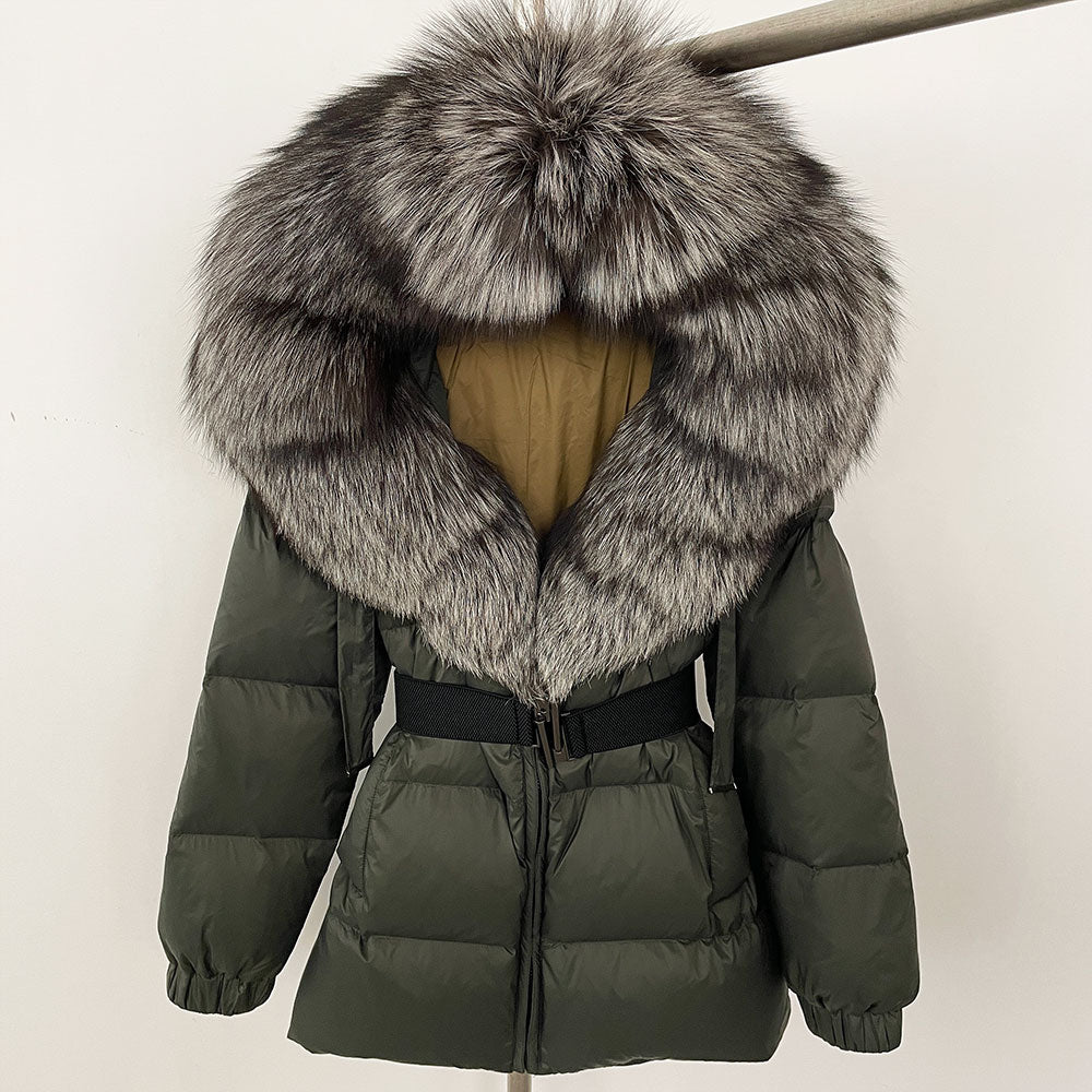 OFTBUY New Winter Clothing Puffer Jacket Women Parkas Waterproof Real Fox Fur Hooded Thick Warm 90% White Duck Down Coat Female
