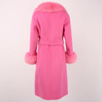 OFTBUY Winter Jacket Women Long Natural Wool Blends Cashmere Real Fur Coat Double Breasted Belt Warm Streetwear New Fashion