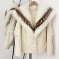 OFTBUY Pockets Warm Winter Luxury Elegant Fashion Outerwear New Women's Double Face Wool Coat with Contrast Real Fox Fur Collar